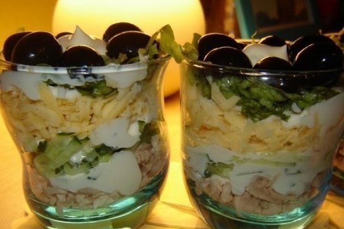 Салат с маслинами и курицей Салат с маслинами и курицей